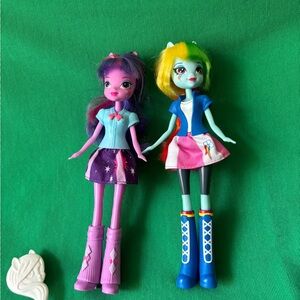 My little pony Equestria Girls doll Rainbow Dash & Twilight Sparkle 9” w shoes